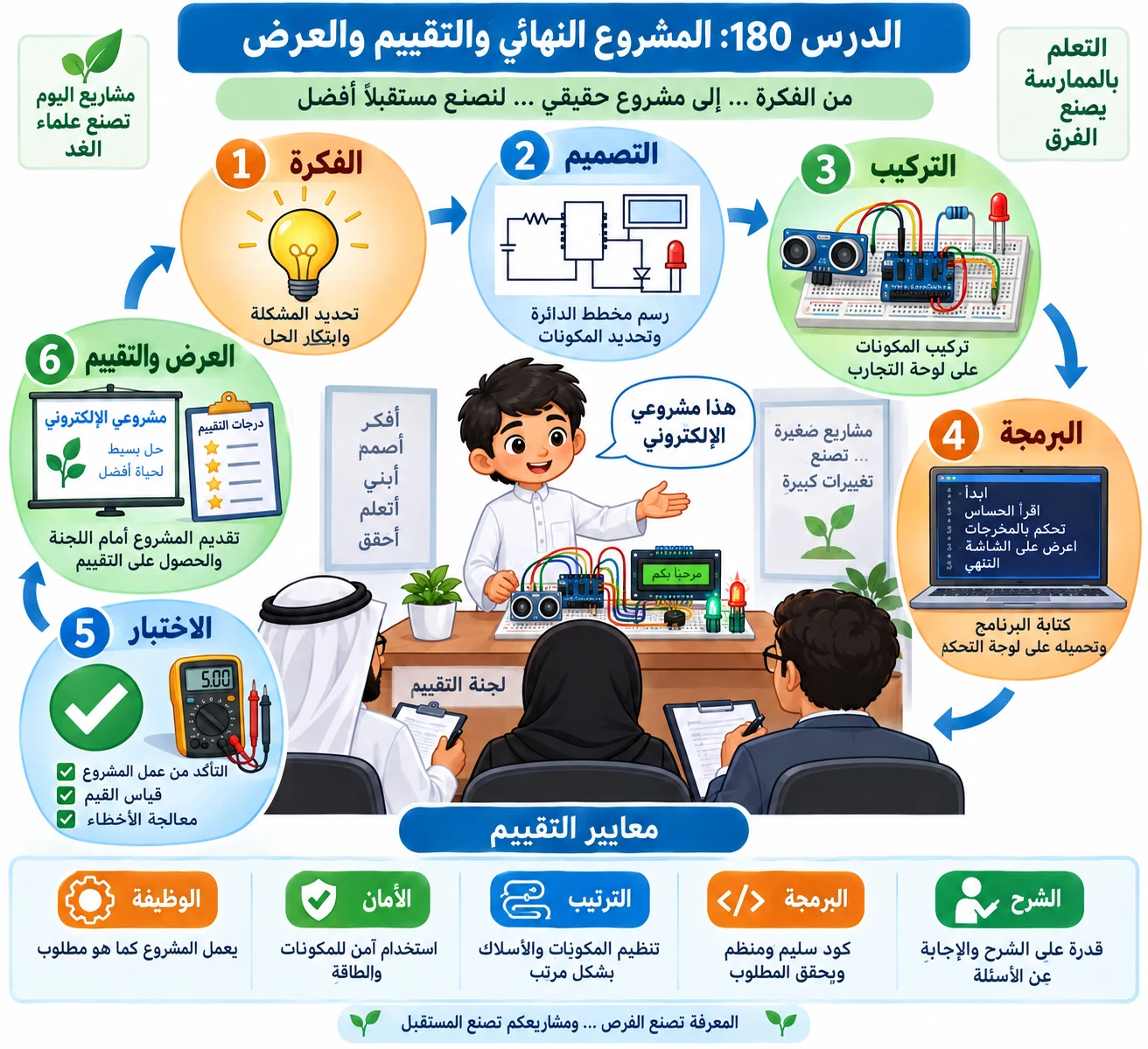 لوحة الدرس 180: المشروع النهائي والتقييم والعرض
