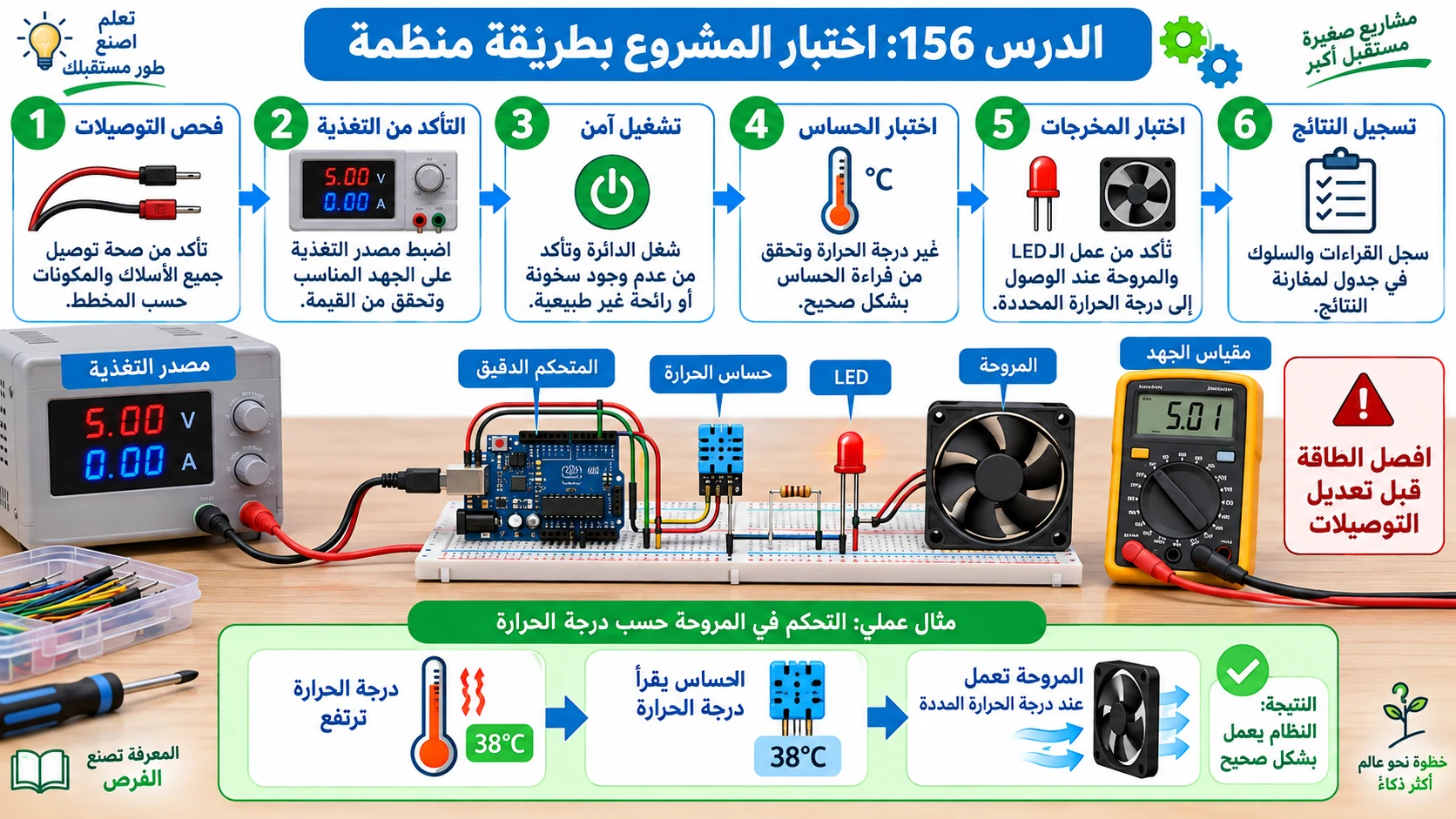 لوحة الدرس 156: اختبار المشروع بطريقة منظمة