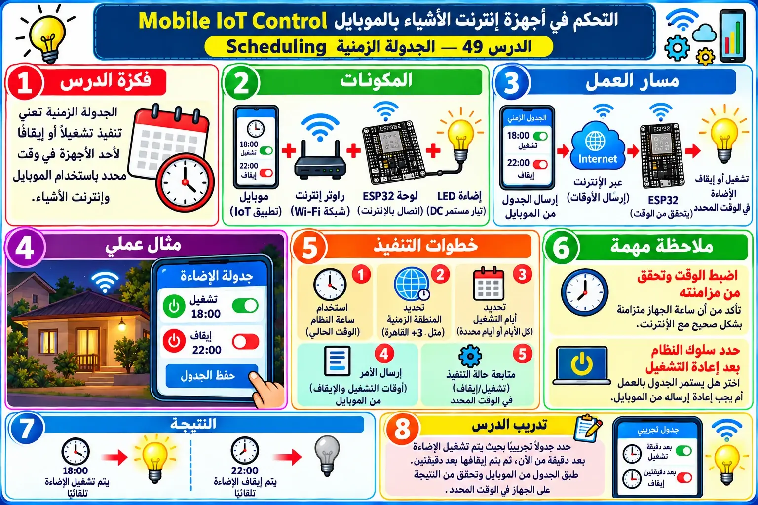 لوحة تعليمية للدرس 49 — Mobile IoT Control