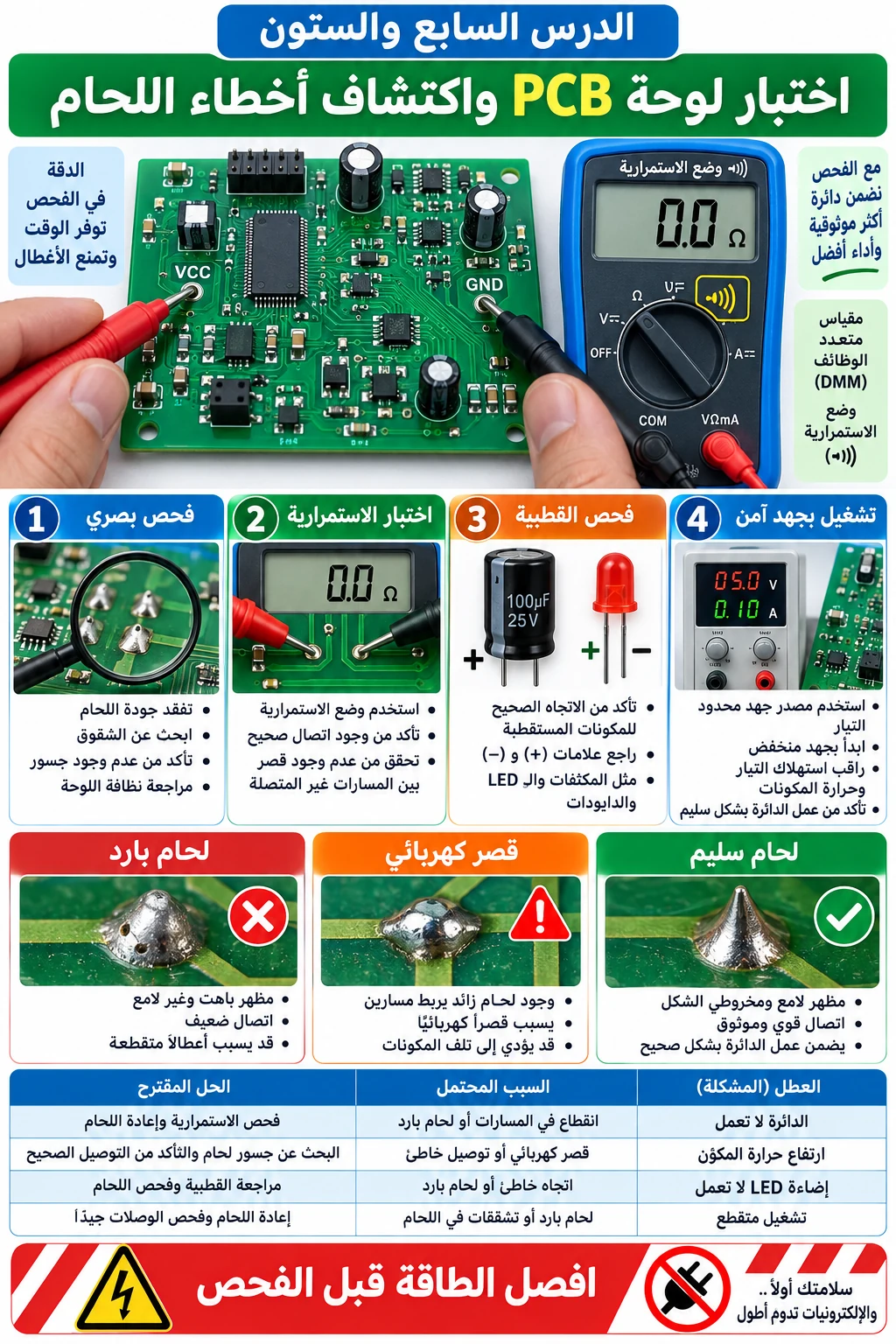 لوحة الدرس 67: اختبار لوحة PCB واكتشاف أخطاء اللحام