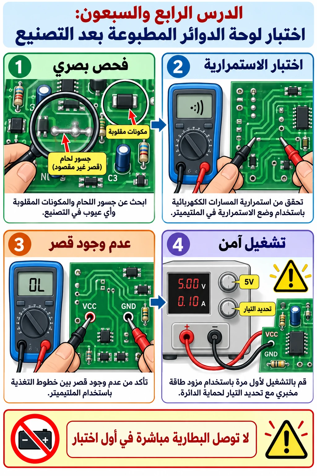لوحة الدرس 74: اختبار لوحة الدوائر المطبوعة بعد التصنيع