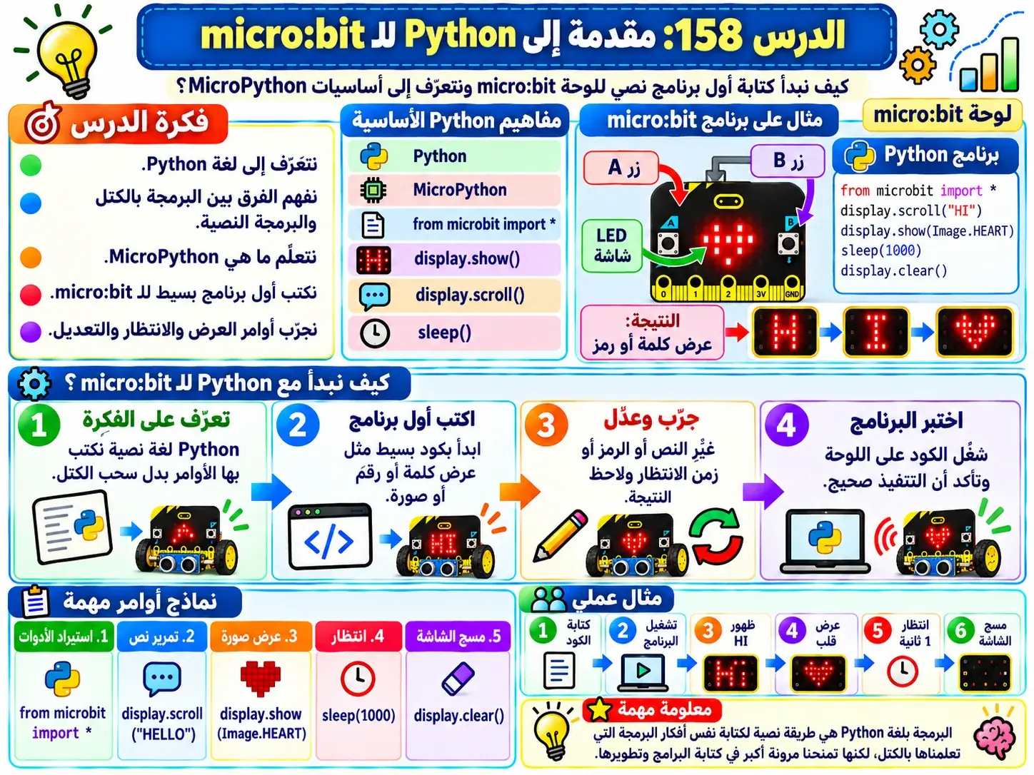 لوحة الدرس 158: مقدمة إلى Python للـ micro:bit
