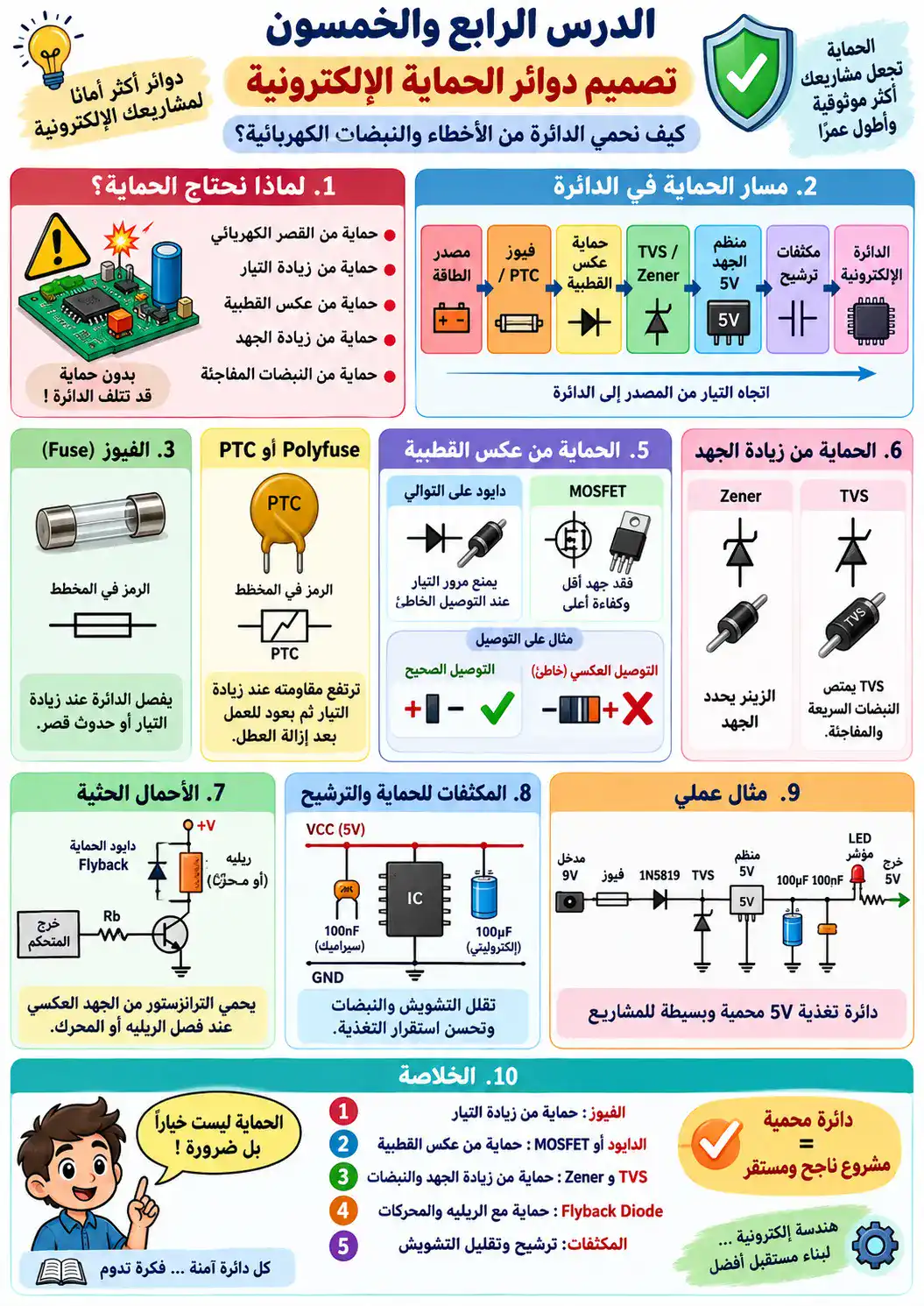 لوحة الدرس 54: تصميم دوائر الحماية الإلكترونية
